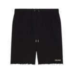 CELINE SHORTS IN COTTON FLEECE BLACK-WHITE