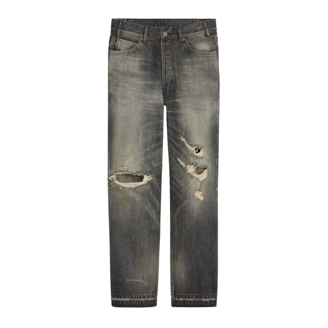 1 CELINE WESLEY JEANS IN BLACK PARADISO WASH DENIM