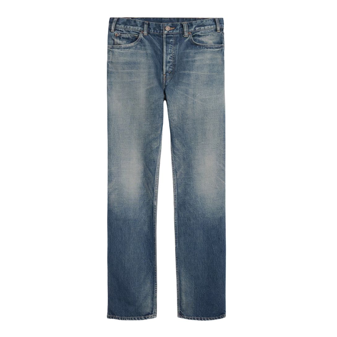 1 CELINE KURT JEANS IN TRAIL WASH DENIM