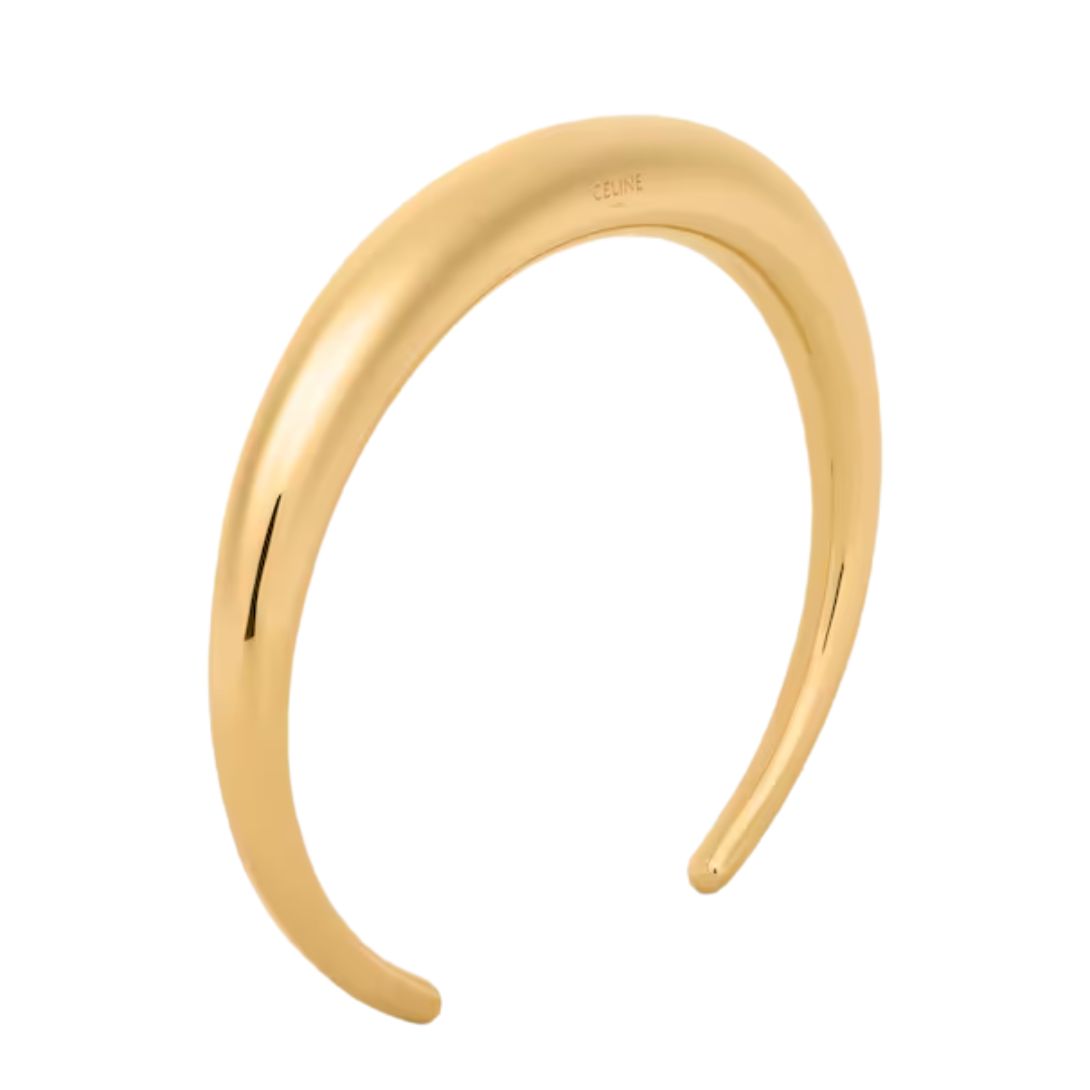 1 CELINE FORMES ABSTRAITES CUFF IN BRASS WITH GOLD FINISH