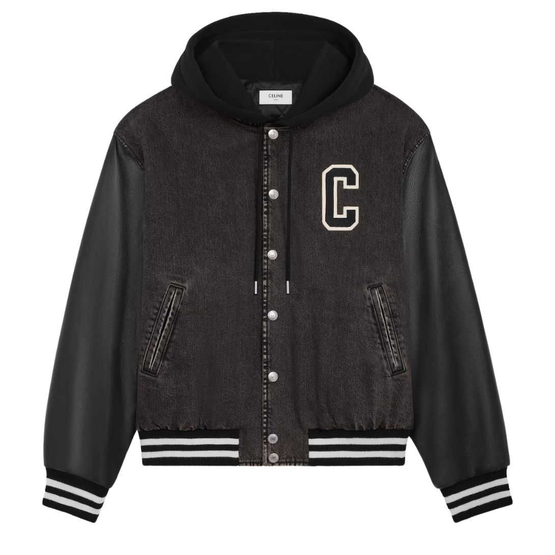 1 CELINE LOOSE TEDDY JACKET IN CHARCOAL WASH DENIM