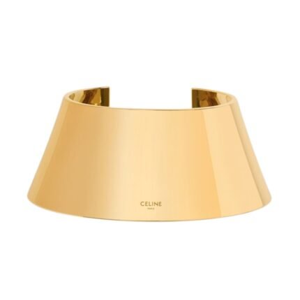 CELINE FORMES ABSTRAITES PYRAMID CUFF IN BRASS WITH GOLD FINISH