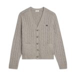 CELINE TRIOMPHE CARDIGAN IN CABLE KNIT CASHMERE CREAM