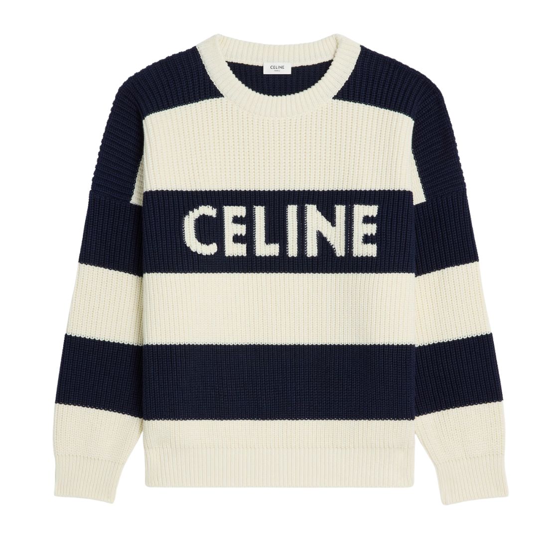 1 CELINE OVERSIZED SWEATER IN STRIPED COTTON