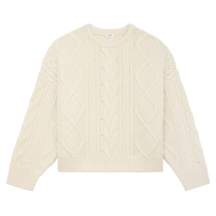 CELINE OVERSIZED CREW NECK SWEATER IN CASHMERE ARAN