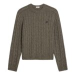 CELINE CABLE KNIT TRIOMPHE SWEATER IN CASHMERE BLACK