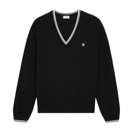 CELINE TRIOMPHE V NECK SWEATER IN WOOL