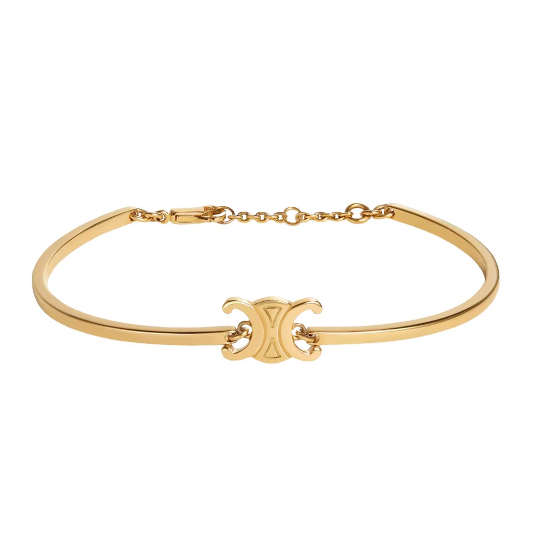 1 CELINE TRIOMPHE ARTICULATED BRACELET IN BRASS WITH GOLD FINISH