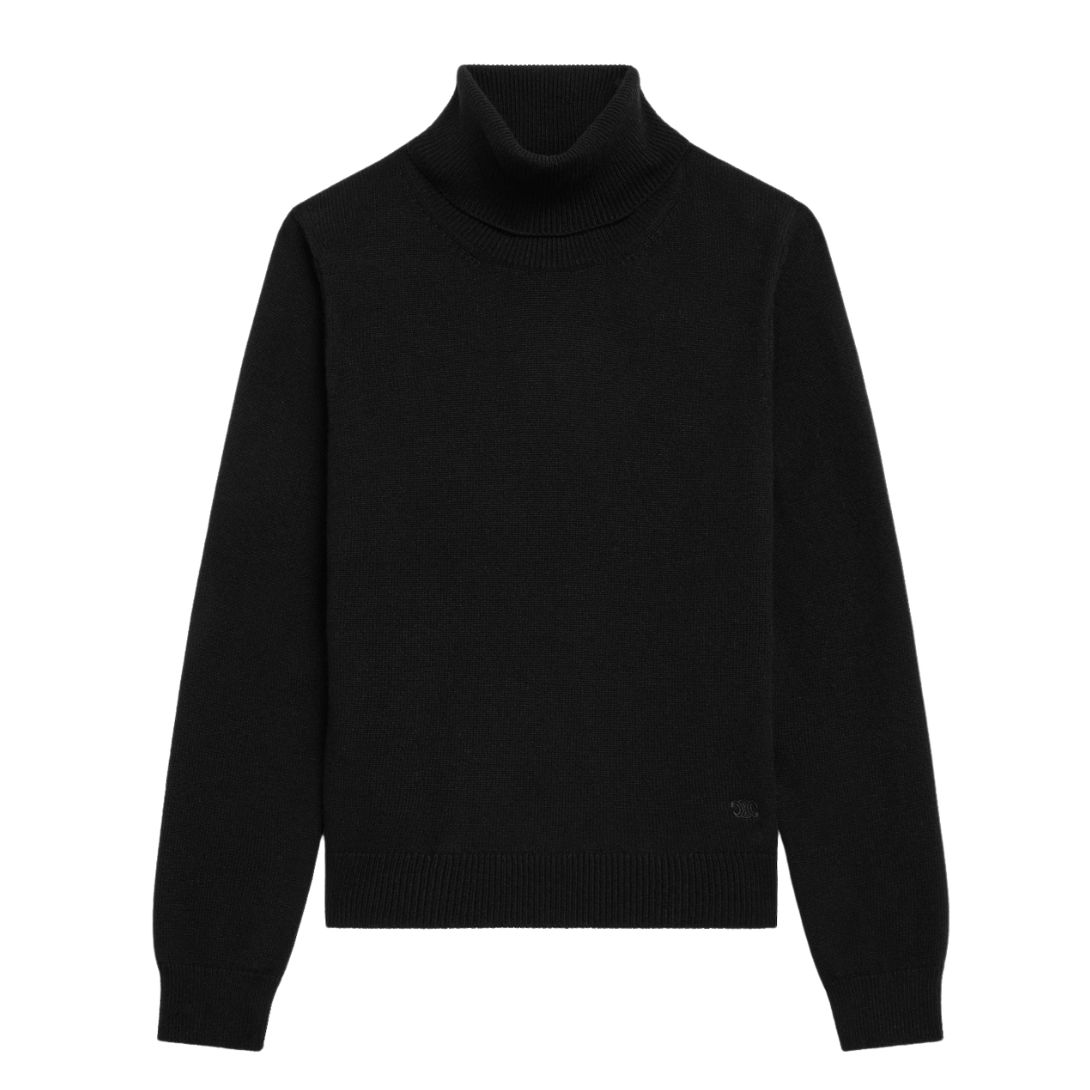 1 CELINE TURTLENECK SWEATER IN SCOTTISH CASHMERE BLACK