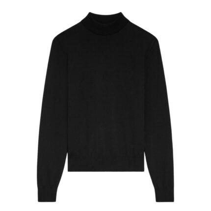 CELINE TRIOMPHE HIGH COLLAR SWEATER IN WOOL OFF WHITE