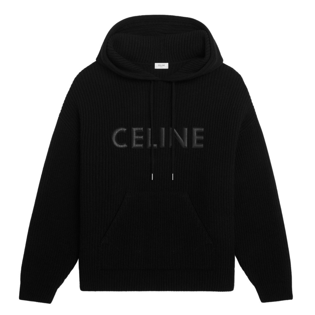 1 CELINE HOODED SWEATER IN MONOCHROMIC WOOL