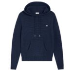 CELINE TRIOMPHE HOODED SWEATER IN CASHMERE WOOL BLACK-OFF WHITE