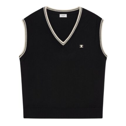 CELINE TRIOMPHE V NECK SWEATER IN WOOL
