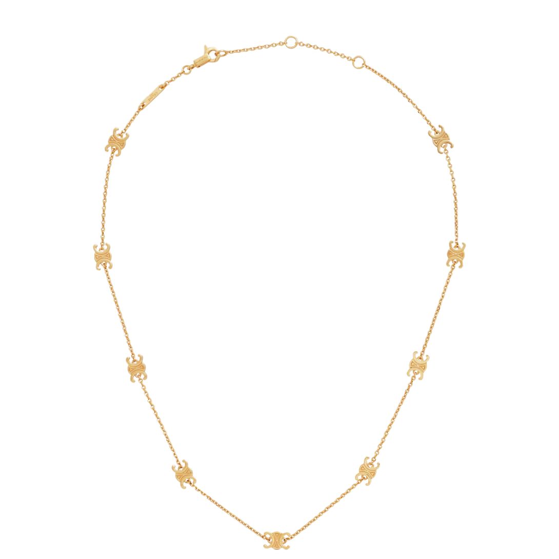 1 CELINE TRIOMPHE MINI NECKLACE IN BRASS WITH GOLD FINISH