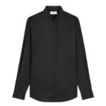CELINE LOOSE SHIRT WITH INVERTED COLLAR IN COTTON POPLIN BLACK