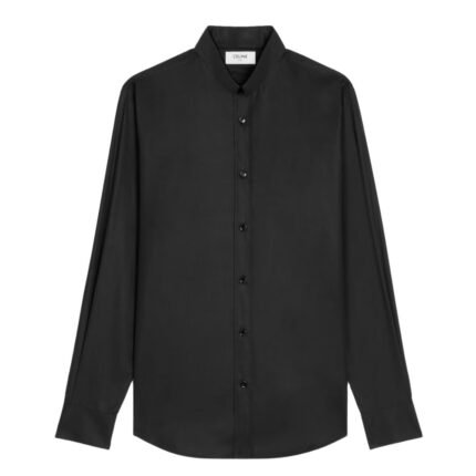 CELINE LOOSE SHIRT WITH INVERTED COLLAR IN COTTON POPLIN WHITE