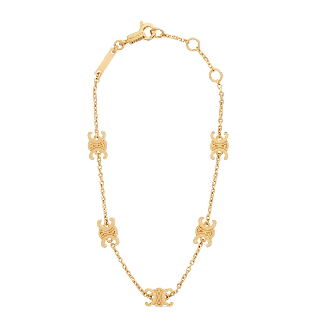 1 CELINE MINI TRIOMPHE BRACELET IN BRASS WITH GOLD FINISH