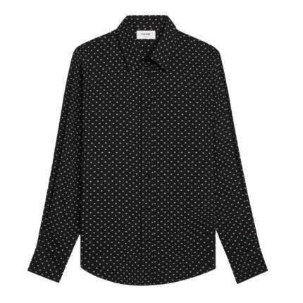 CELINE LOOSE SHIRT IN PRINTED VISCOSE NOIR