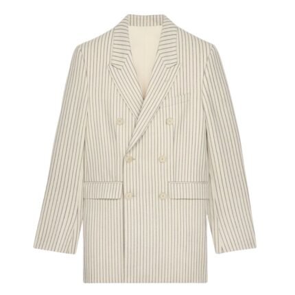 CELINE CAMDEN JACKET IN STRIPED WOOL GABARDINE