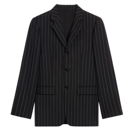 CELINE CARNABY JACKET IN STRIPED VIRGIN WOOL