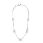 CELINE MINI TRIOMPHE BRACELET IN BRASS WITH RHODIUM FINISH