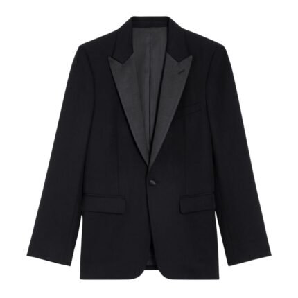 CELINE CLASSIC TUX JACKET IN GRAIN DE POUDRE