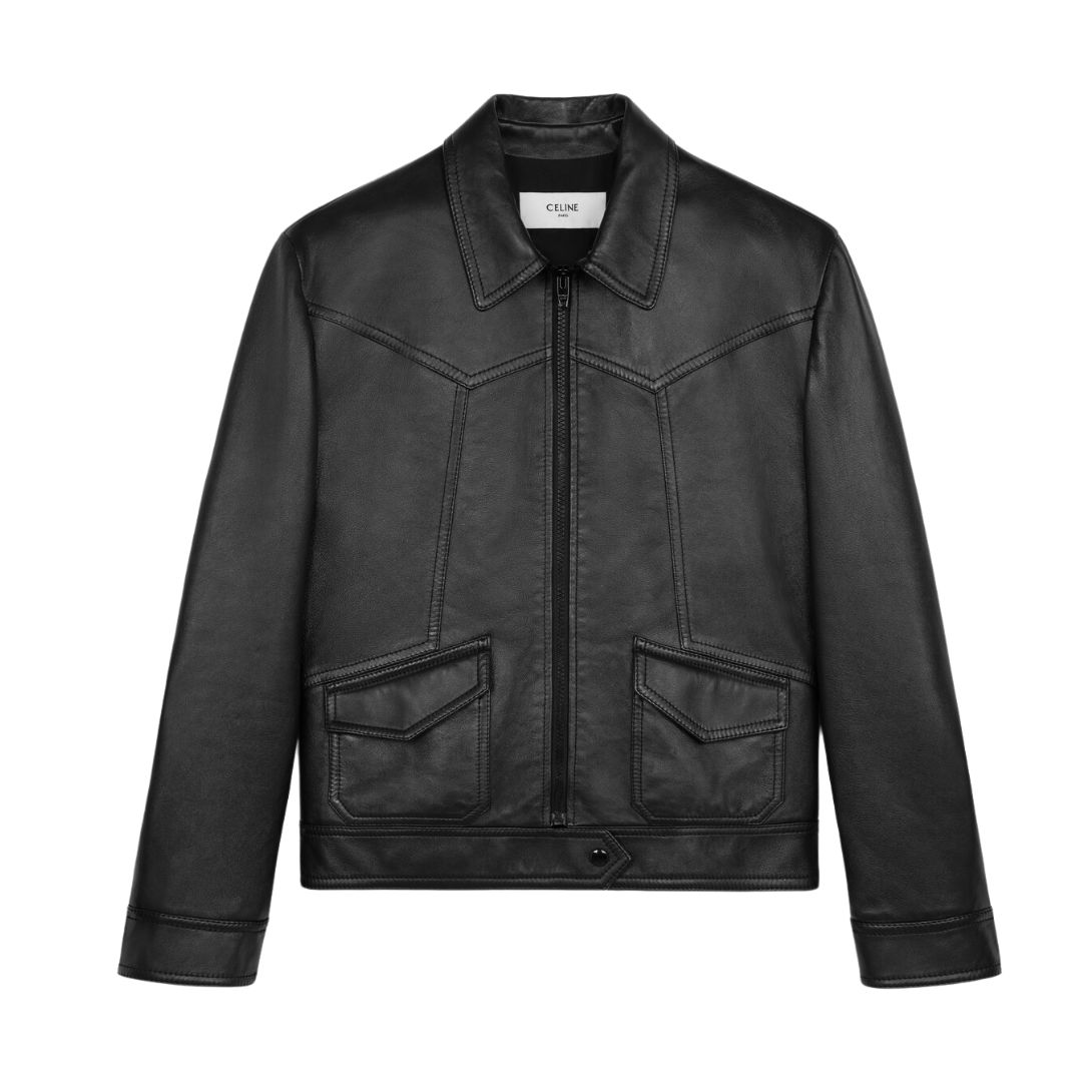 1 CELINE LOOSE BLOUSON JACKET IN SOFT LAMBSKIN
