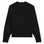 CELINE TRIOMPHE CARDIGAN IN CABLE KNIT CASHMERE BLACK