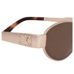 CELINE TRIOMPHE METAL 01 SUNGLASSES IN METAL ROSE GOLD-BROWN