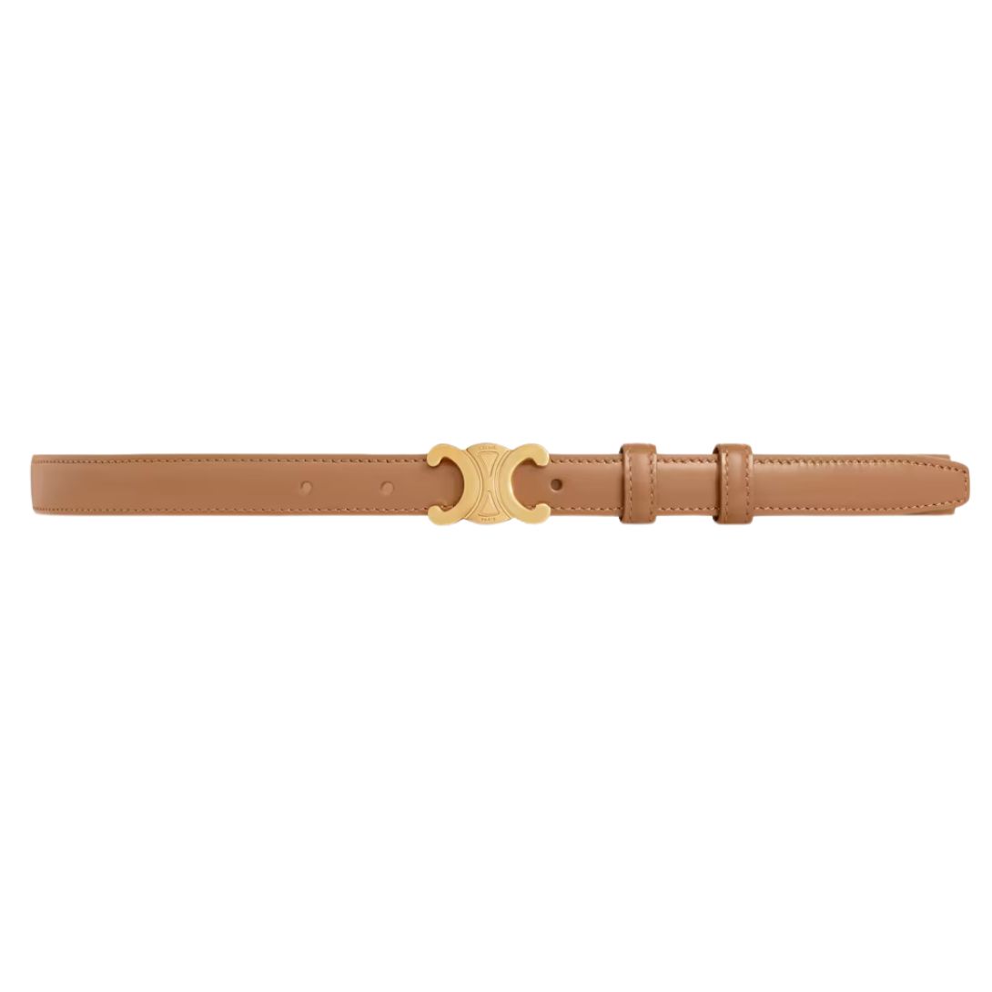 10 CELINE SMALL TRIOMPHE BELT IN TAURILLON LEATHER BRONZE