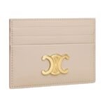 CELINE CARD HOLDER TRIOMPHE IN SHINY CALFSKIN CAPPUCCINO