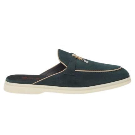 LORO PIANA CHARMS WALK BABOUCHE LOAFER EMERALD NOIRE