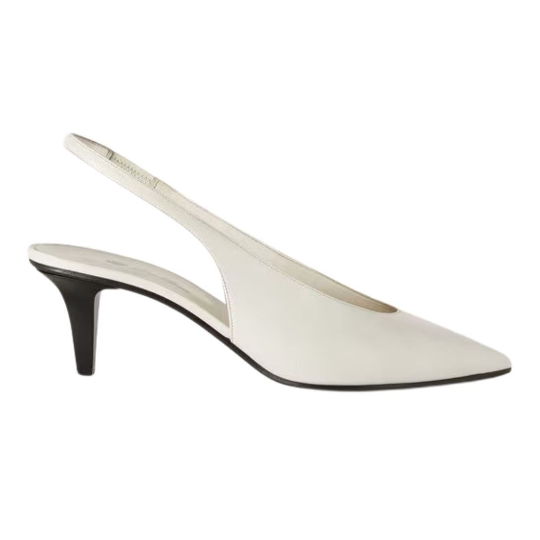 11 LORO PIANA REBECCA SLINGBACK LIGHT WHITE MILK