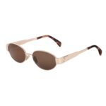 CELINE TRIOMPHE METAL 01 SUNGLASSES IN METAL ROSE GOLD-BROWN