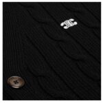CELINE TRIOMPHE CARDIGAN IN CABLE KNIT CASHMERE BLACK