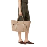LORO PIANA LARGE GHIERA SHOPPER FUME TAUPE