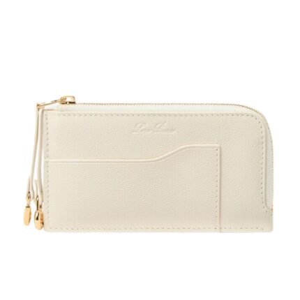 LORO PIANA EXTRA ZIP POUCH WHISPER WHITE