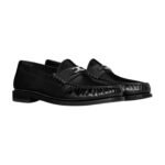 CELINE LUCO TRIOMPHE LOAFER IN POLISHED BULL BLACK-SILVER