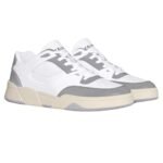 CELINE TRAINER CT 09 LOW LACE UP SNEAKER IN CALFSKIN AND MESH OPTIC WHITE-BEIGE