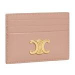 CELINE CARD HOLDER TRIOMPHE IN SHINY CALFSKIN SOFT PEACH