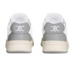 CELINE TRAINER CT 09 LOW LACE UP SNEAKER IN CALFSKIN AND MESH OPTIC WHITE-BEIGE