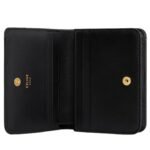 CELINE TRIOMPHE COMPACT WALLET IN SHINY CALFSKIN BLACK