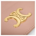 CELINE CARD HOLDER TRIOMPHE IN SHINY CALFSKIN SOFT PEACH