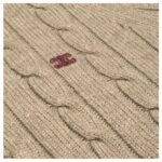 CELINE TRIOMPHE CARDIGAN IN CABLE KNIT CASHMERE LIGHT TAUPE