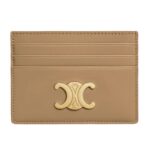 CELINE CARD HOLDER TRIOMPHE IN SHINY CALFSKIN BLACK-BLACK
