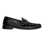 CELINE LUCO TRIOMPHE LOAFER IN POLISHED BULL BLACK-SILVER