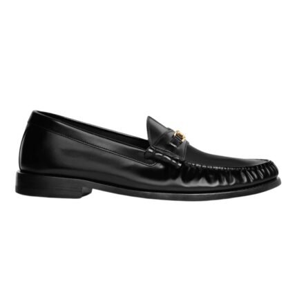 CELINE LUCO TRIOMPHE LOAFER IN POLISHED BULL BLACK