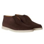 LORO PIANA OPEN WALK ANKLE BOOT CHOCOLATE
