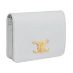 CELINE TRIOMPHE COMPACT WALLET IN SHINY CALFSKIN MOON