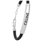 CELINE PLEIN SOLEIL BRACELET IN CALFSKIN AND BRASS WITH RHODIUM FINISH